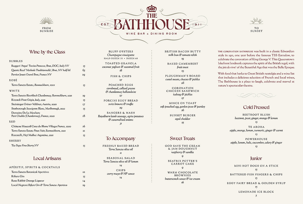 Menus Tapas Bar & Restaurant Queenstown Bay